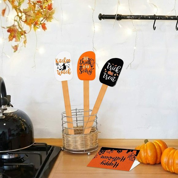 Silicone Spatula Set of 3 Decor Kitchen Home Baking Mixing Supplies Halloween - Picture 5 of 6